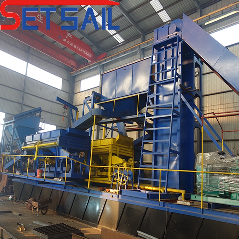 Bucket chain river mining dredger